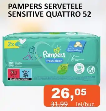 Unicarm PAMPERS SERVETELE SENSITIVE QUATTRO 52 Ofertă