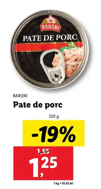 Lidl BARONI Pate de porc Ofertă