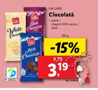 Lidl FIN CARRÉ Ciocolată Ofertă