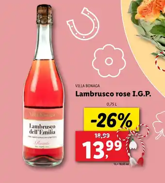 Lidl VILLA BONAGA Lambrusco rose I.G.P. Ofertă