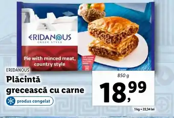 Lidl ERIDANOUS Plăcintă grecească cu carne Ofertă