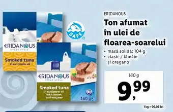 Lidl ERIDANOUS Ton afumat în ulei de floarea-soarelui Ofertă