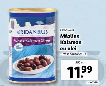 Lidl ERIDANOUS Măsline Kalamon cu ulei Ofertă