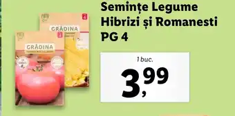 Lidl Semințe Legume Hibrizi şi Romanesti PG 4 Ofertă