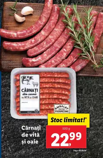 Lidl Cârnaţi de vită şi oaie Ofertă