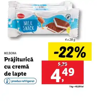 Lidl MILBONA Prăjiturică cu cremă de lapte Ofertă
