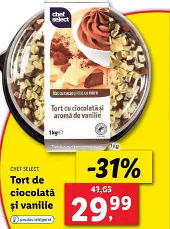 Lidl CHEF SELECT Tort de ciocolată şi vanilie Ofertă