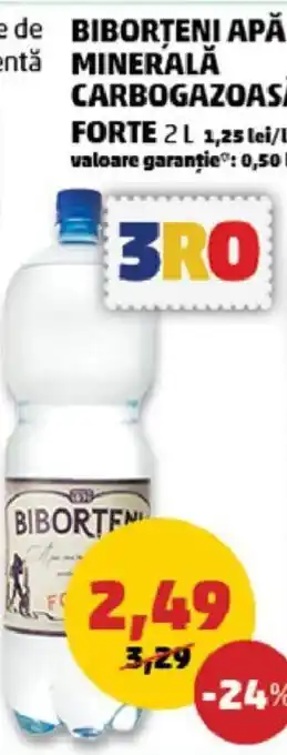 Penny BIBORȚENI APĂ MINERALĂ CARBOGAZOASĂ FORTE 2 L Ofertă