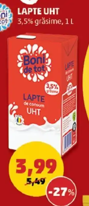 Penny LAPTE UHT 3,5% grăsime, 1 L Ofertă