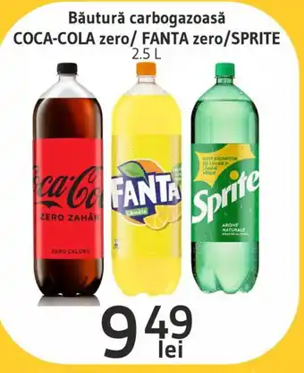 Supeco Băutură carbogazoasă COCA-COLA zero/ FANTA zero/SPRITE 2.5 L Ofertă
