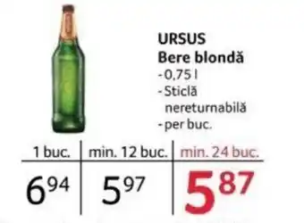 Selgros URSUS Bere blondă Ofertă