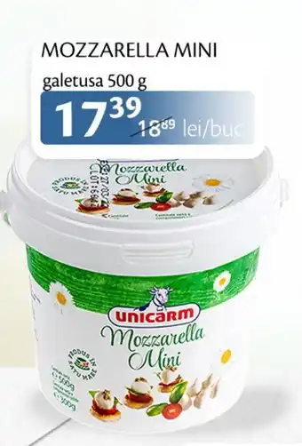 Unicarm MOZZARELLA MINI galetusa 500 g Ofertă
