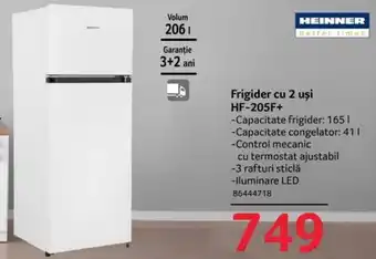 Selgros Frigider cu 2 uşi HF-205F+ Ofertă