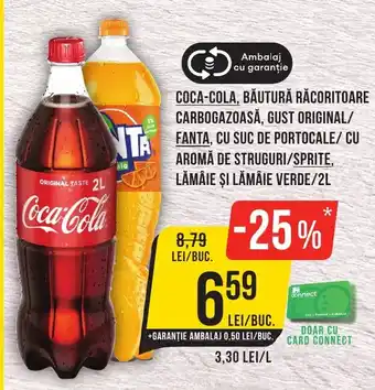 Mega Image COCA-COLA, BĂUTURĂ RĂCORITOARE CARBOGAZOASĂ, GUST ORIGINAL/ FANTA, CU SUC DE PORTOCALE/ CU AROMĂ DE STRUGURI Ofertă