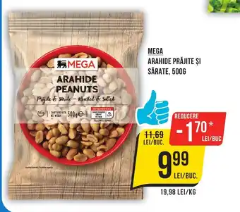 MEGA ARAHIDE PRĂJITE ȘI SĂRATE, 500G