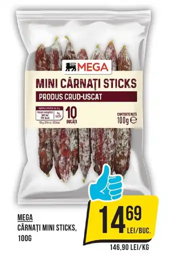 Mega Image MEGA CÂRNAŢI MINI STICKS, 100g Ofertă