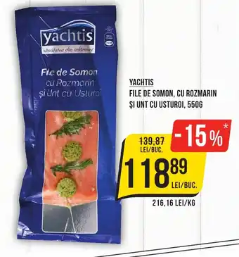 Mega Image YACHTIS FILE DE SOMON, CU ROZMARIN ȘI UNT CU USTUROI, 550G Ofertă