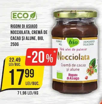 Mega Image RIGONI DI ASIAGO NOCCIOLATA, CREMĂ DE CACAO ȘI ALUNE, BIO Ofertă