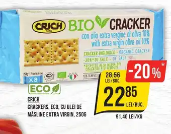 CRICH CRACKERS, ECO, CU ULEI DE MĂSLINE EXTRA VIRGIN, 250G