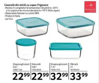 Caserolă din sticlă cu capac Frigovere