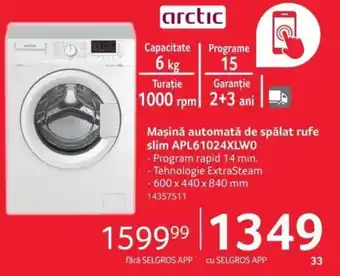 Selgros Mașină automată de spălat rufe slim APL61024XLWO Ofertă