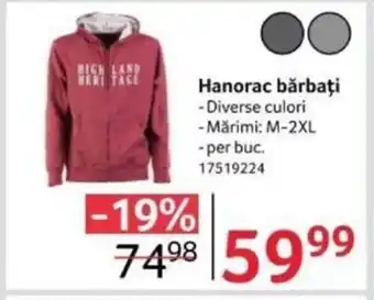 Selgros Hanorac bărbaţi Ofertă