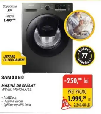 Flanco SAMSUNG MAȘINĂ DE SPĂLAT WW80T4540AX/LE Ofertă
