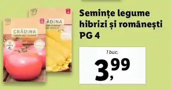 Lidl Seminţe legume hibrizi şi românești PG 4 Ofertă