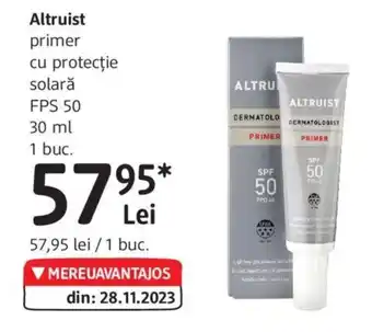 DM Altruist primer cu protecţie solară FPS 50 30 ml Ofertă