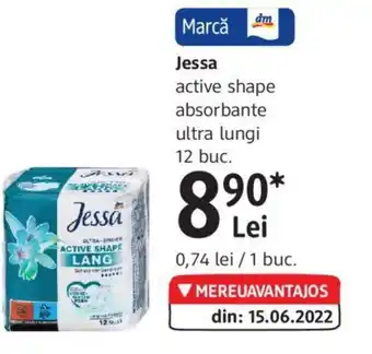 DM Jessa active shape absorbante ultra lungi 12 buc. Ofertă