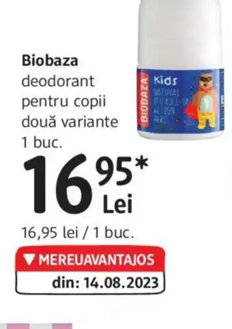 DM Biobaza deodorant pentru copii două variante Ofertă