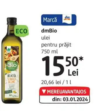 DM DmBio ulei pentru prăjit 750 ml Ofertă