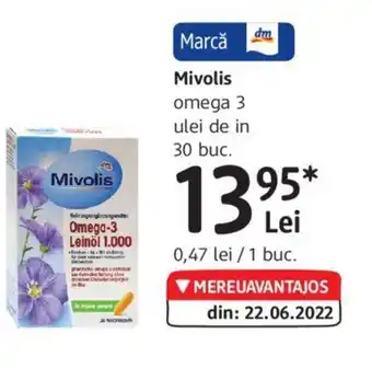 Mivolis omega 3 ulei de in 30 buc.