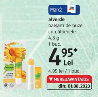 DM Alverde balsam de buze cu gălbenele 4.8 g Ofertă