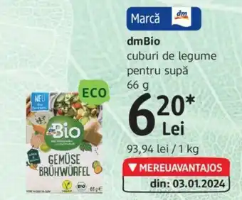 DM DmBio cuburi de legume pentru supă 66 g Ofertă