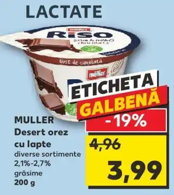 Kaufland MULLER Desert orez cu lapte Ofertă