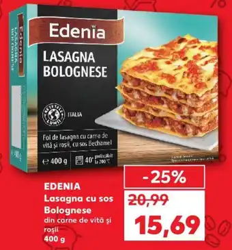 Kaufland EDENIA Lasagna cu sos Bolognese din carne de vită şi roşii 400 g Ofertă