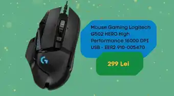 Mouse Gaming Logitech G502 HERO High Performance 16000 DPI USB - EER2 910-005470