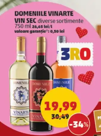 Penny DOMENIILE VINARTE VIN SEC 750 ml Ofertă