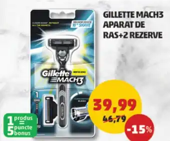 GILLETTE MACH3 APARAT DE RAS+2 REZERVE