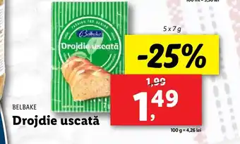 Lidl BELBAKE Drojdie uscată Ofertă