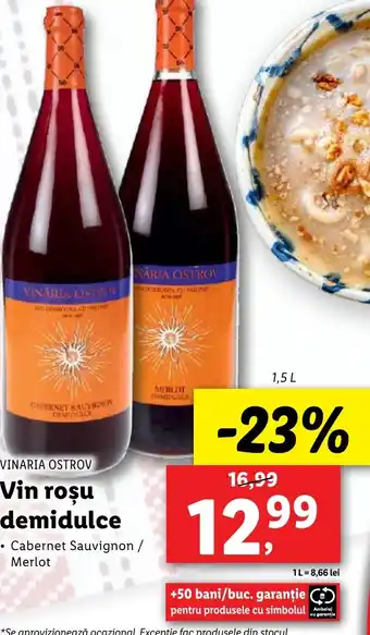 Lidl VINARIA OSTROV Vin roşu demidulce Ofertă