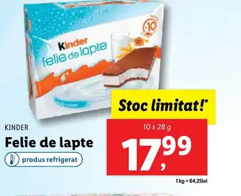 Lidl KINDER Felie de lapte Ofertă