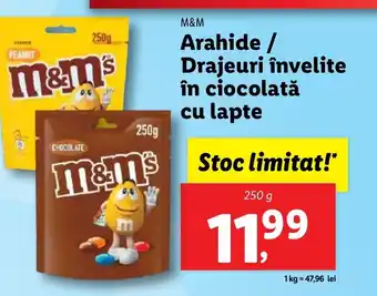 Lidl M&M Arahide / Drajeuri învelite în ciocolată cu lapte Ofertă