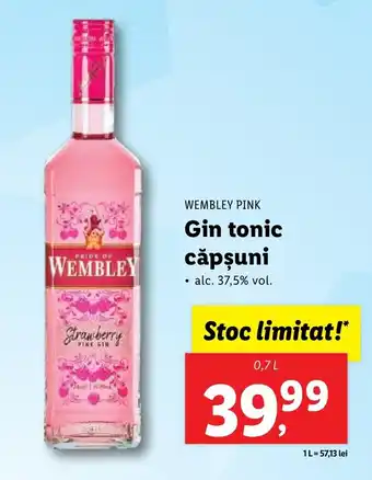 WEMBLEY PINK Gin tonic căpşuni 0.7L