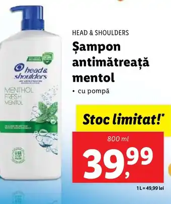 Lidl HEAD & SHOULDERS Şampon antimătreaţă mentol Ofertă