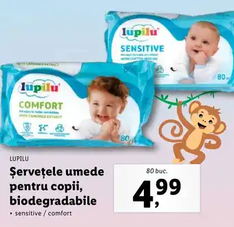 Lidl LUPILU Șervețele umede pentru copii, biodegradabile Ofertă