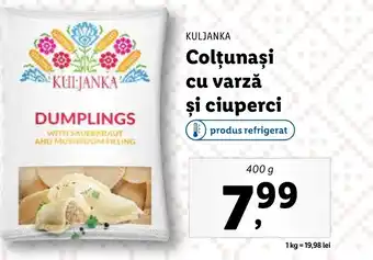 Lidl KULJANKA Colţunaşi cu varză şi ciuperci Ofertă