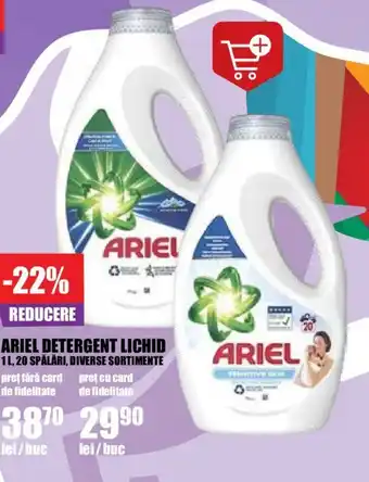 Auchan ARIEL DETERGENT LICHID 1L, 20 SPĂLĂRI, DIVERSE SORTIMENTE Ofertă