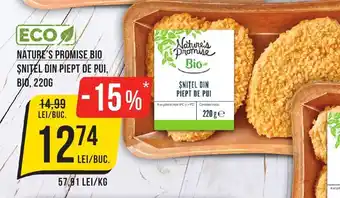 NATURE'S PROMISE BIO SNITEL DIN PIEPT DE PUI, BIO, 220G